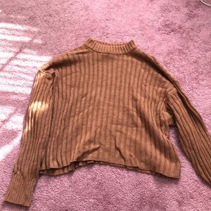Mock neck cropped sweater
